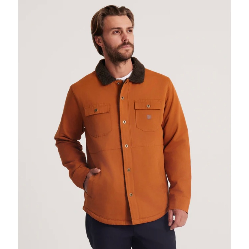 Roark Hebrides Jacket Men 2XL Pecan High Pile Fleece Lined Snap Buttons NWT $140